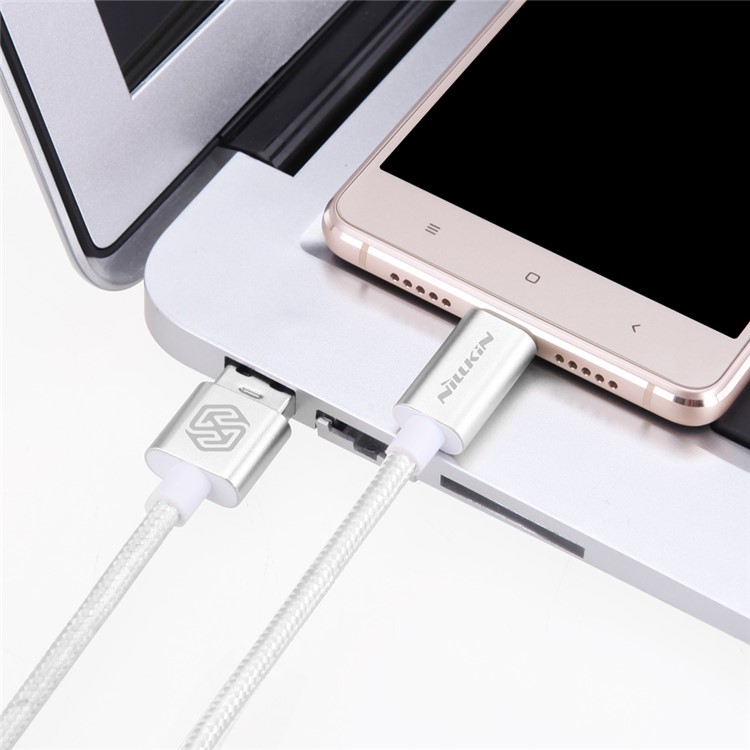 NILLKIN Elite Type-C to USB 3.0 Braided Cable for LG G5/Xiaomi Mi 5/HTC 10 - Silver Color-3