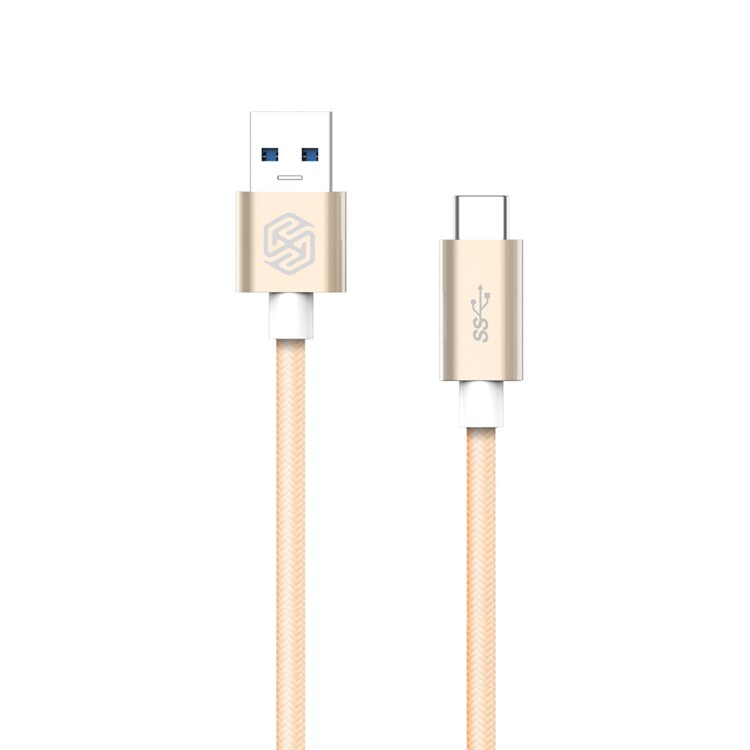 NILLKIN Elite Type-C to USB 3.0 Braided Cable for LG G5/Xiaomi Mi 5/HTC 10 - Gold Color-2