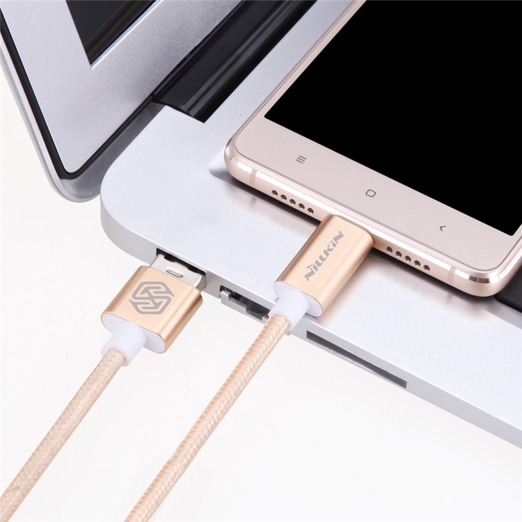 NILLKIN Elite Type-C to USB 3.0 Braided Cable for LG G5/Xiaomi Mi 5/HTC 10 - Gold Color-3