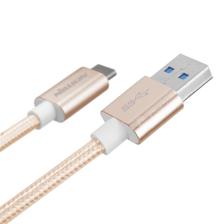 NILLKIN Elite Type-C to USB 3.0 Braided Cable for LG G5/Xiaomi Mi 5/HTC 10 - Gold Color-5