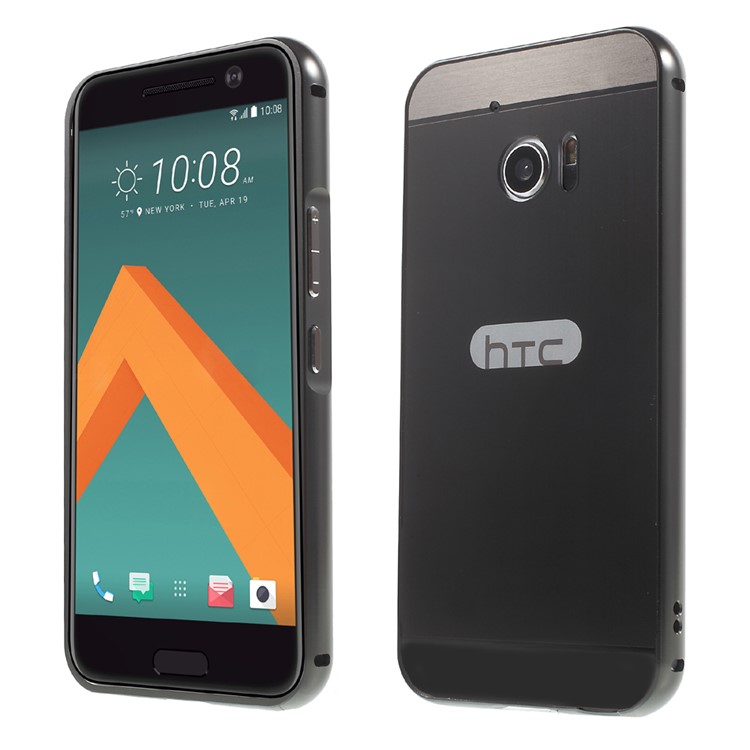 Metal Frame Brushed Acrylic Back Shell for HTC 10/Lifestyle - Black-1