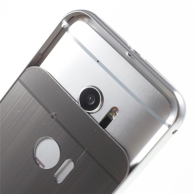 Metal Frame Brushed Acrylic Back Case for HTC 10/Lifestyle - Silver-5