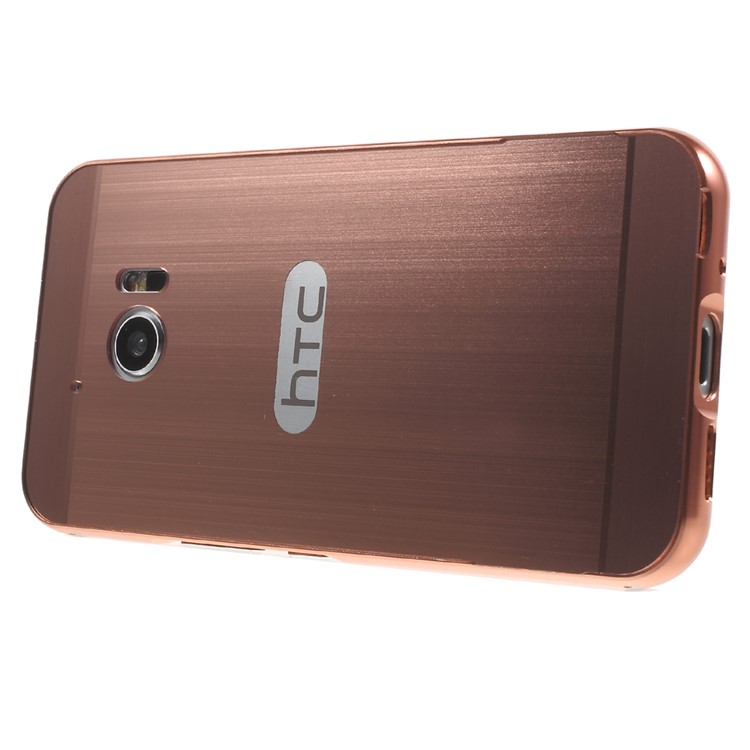Metal Frame Brushed Acrylic Back Cover for HTC 10/Lifestyle - Rose Gold-3
