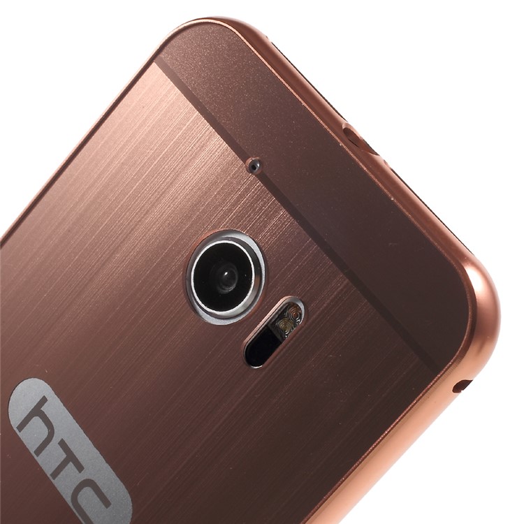 Metal Frame Brushed Acrylic Back Cover for HTC 10/Lifestyle - Rose Gold-4