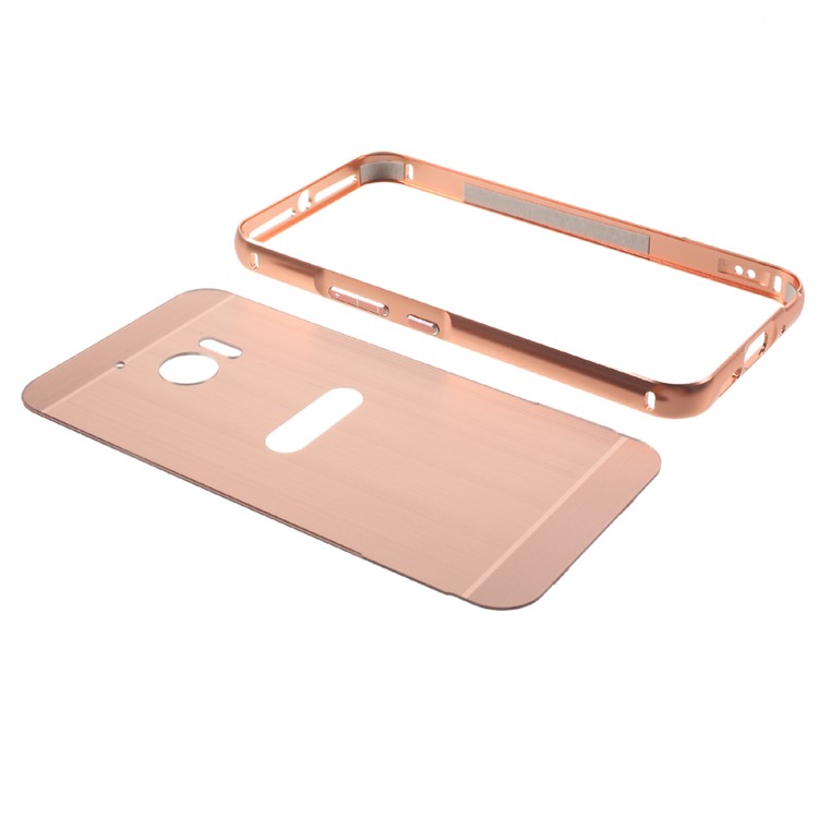 Metal Frame Brushed Acrylic Back Cover for HTC 10/Lifestyle - Rose Gold-7