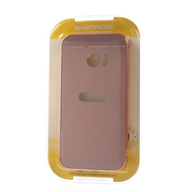 Metal Frame Brushed Acrylic Back Cover for HTC 10/Lifestyle - Rose Gold-8