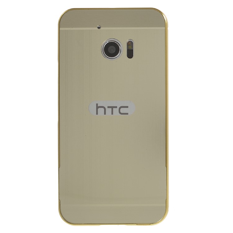 Metal Frame Brushed Acrylic Back Shell for HTC 10/Lifestyle - Champagne Gold-2