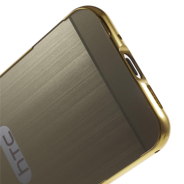 Metal Frame Brushed Acrylic Back Shell for HTC 10/Lifestyle - Champagne Gold-4