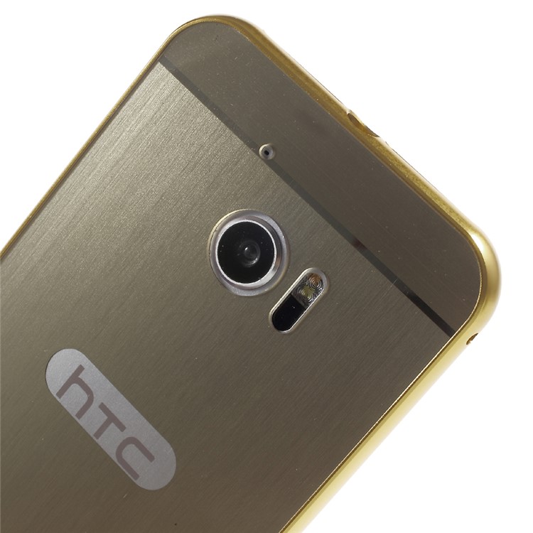 Metal Frame Brushed Acrylic Back Shell for HTC 10/Lifestyle - Champagne Gold-5