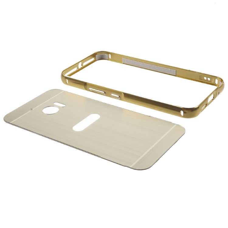 Metal Frame Brushed Acrylic Back Shell for HTC 10/Lifestyle - Champagne Gold-7