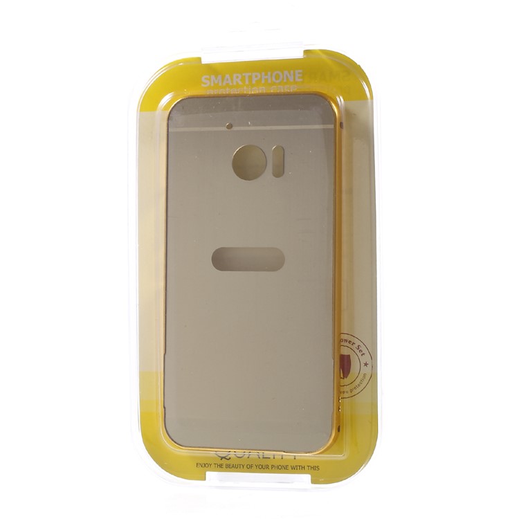 Metal Frame Brushed Acrylic Back Shell for HTC 10/Lifestyle - Champagne Gold-8