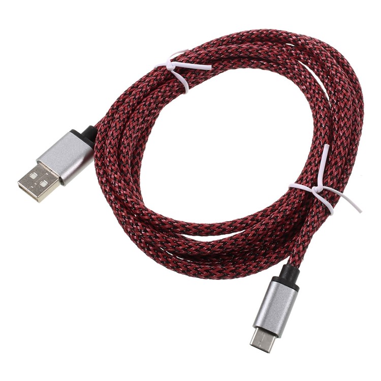 ONTEN USB 3.1 Type-C Charging Sync Cable Braided Cord 1.5m for HTC 10/LG G5 Etc - Red-2