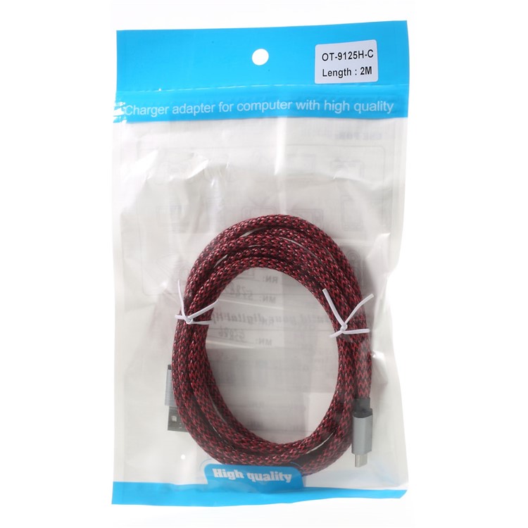 ONTEN USB 3.1 Type-C Charging Sync Cable Braided Cord 1.5m for HTC 10/LG G5 Etc - Red-3