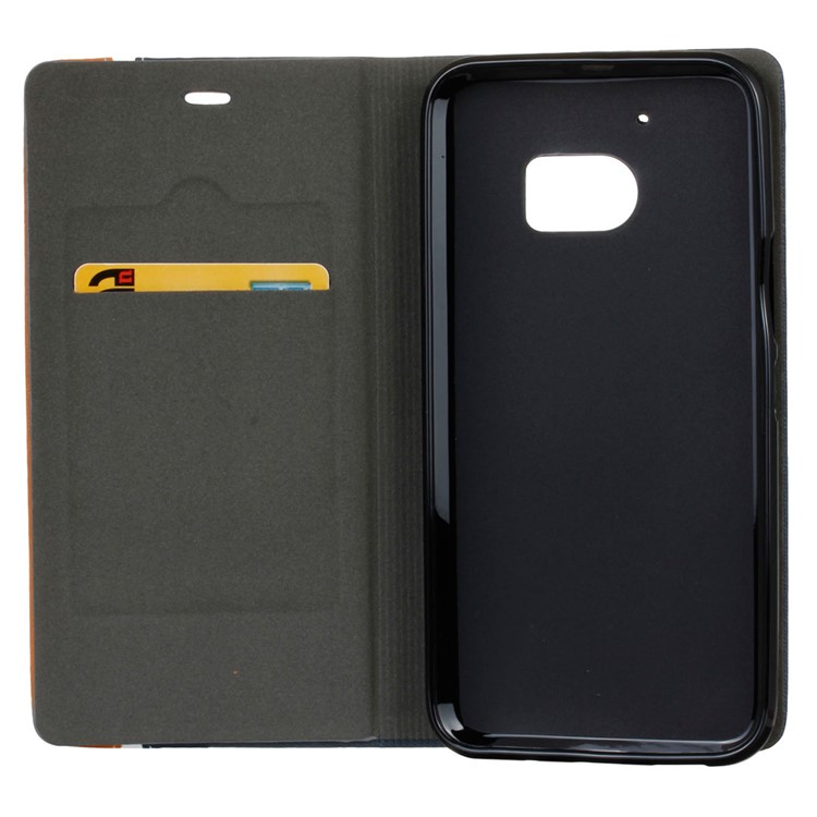 Contrast Color Stand Leather Flip Case for HTC 10/10 Lifestyle - Black-7