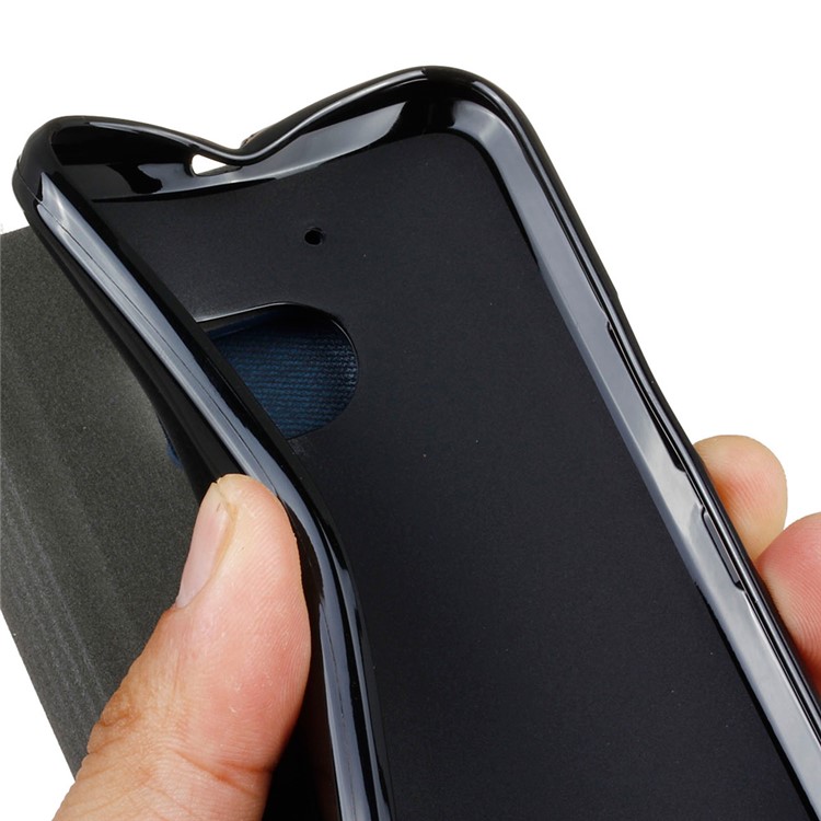 Contrast Color Stand Leather Flip Case for HTC 10/10 Lifestyle - Black-8