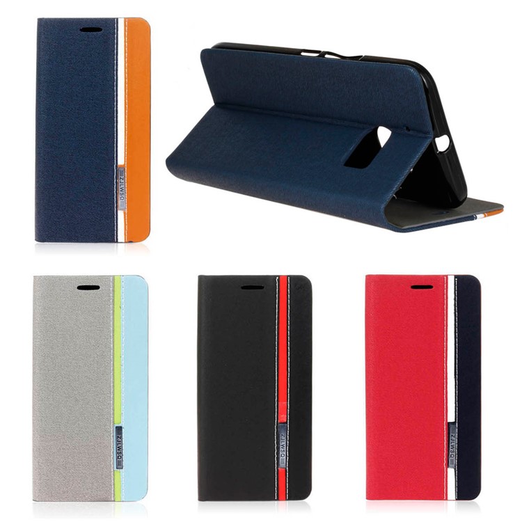 Contrast Color Stand Leather Flip Case for HTC 10/10 Lifestyle - Black-9