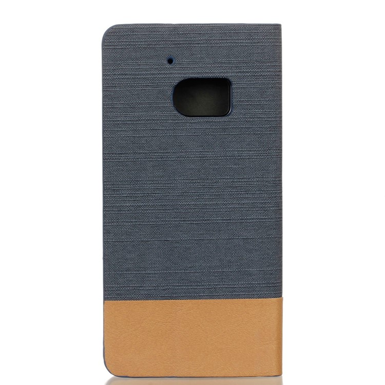 For HTC 10 / 10 Lifestyle Two-tone Linen Leather Stand Cover - Dark Grey-2