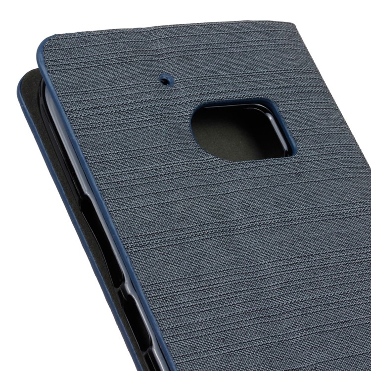 For HTC 10 / 10 Lifestyle Two-tone Linen Leather Stand Cover - Dark Grey-3