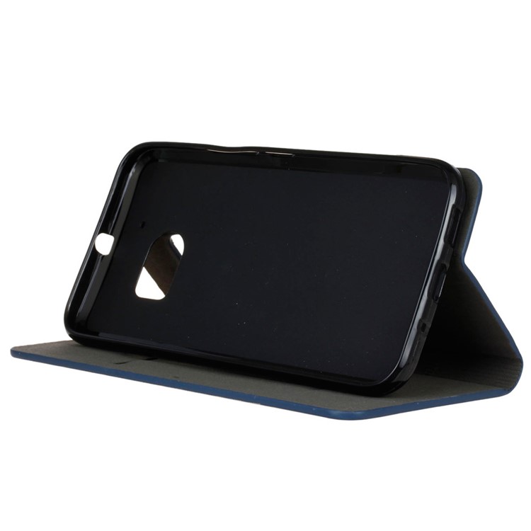 For HTC 10 / 10 Lifestyle Two-tone Linen Leather Stand Cover - Dark Grey-5