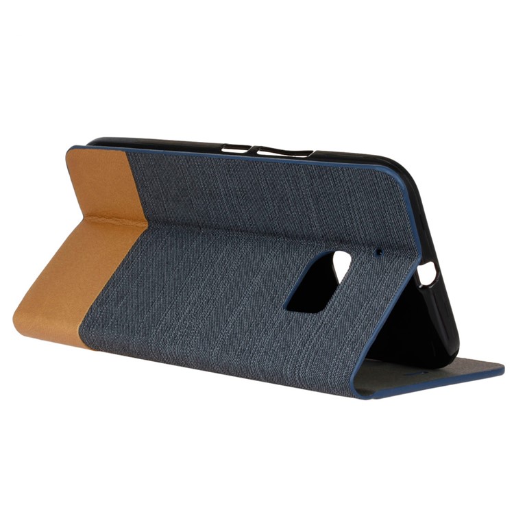 For HTC 10 / 10 Lifestyle Two-tone Linen Leather Stand Cover - Dark Grey-6