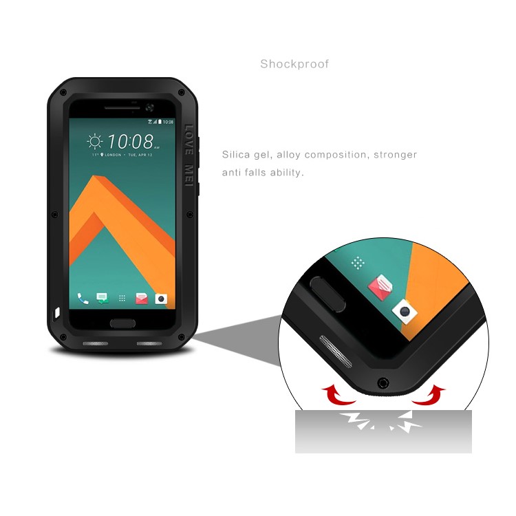 LOVE MEI for HTC 10/10 Lifestyle Shockproof Dropproof Dustproof Protection Case - Black-5