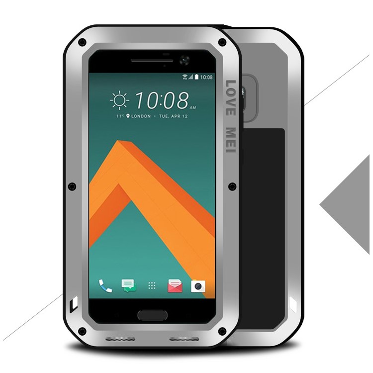 LOVE MEI Shockproof Dropproof Dustproof Heavy Duty Case for HTC 10/10 Lifestyle - Silver-1