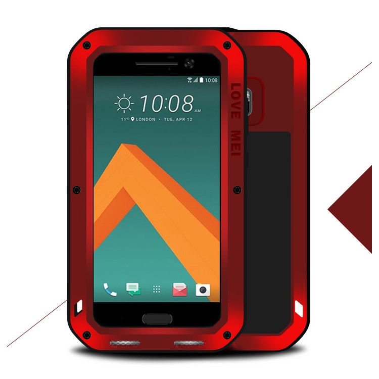 LOVE MEI for HTC 10/10 Lifestyle Shockproof Dropproof Dustproof Heavy Duty Cover - Red-1