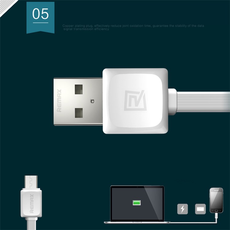 REMAX Fast Data Charging Cable Micro USB Cord for Samsung Sony Huawei - White-7