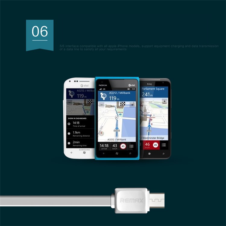 REMAX Fast Data Charging Cable Micro USB Cord for Samsung Sony Huawei - White-9