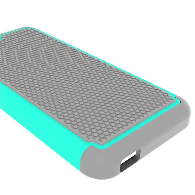 PC Silicone Phone Shell for HTC Desire 626 Football Grain - Cyan / Grey-3