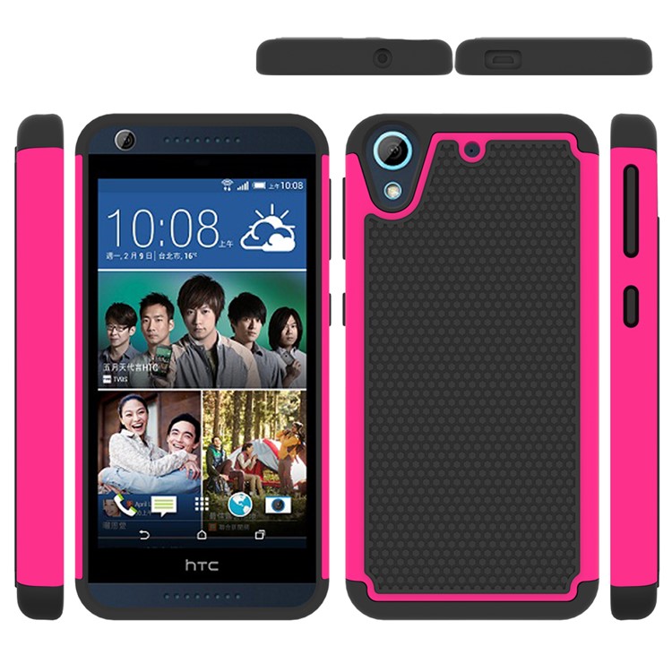PC Silicone Phone Case for HTC Desire 626 Football Grain - Rose-5