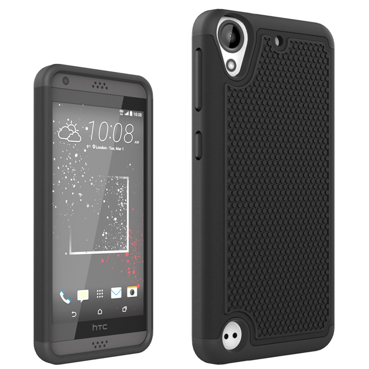 Football Grain PC + Silicone Combo Case for HTC Desire 530/630 - Black-1