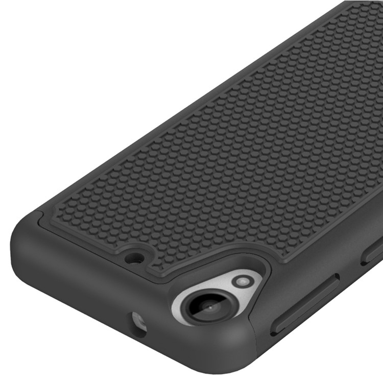 Football Grain PC + Silicone Combo Case for HTC Desire 530/630 - Black-2
