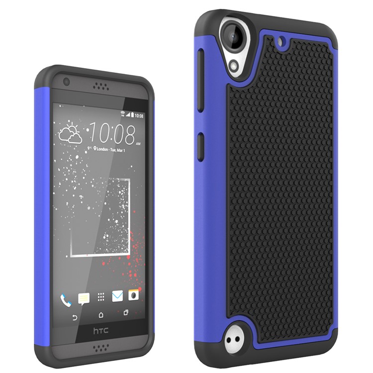 Football Grain PC + Silicone Combo Shell Case for HTC Desire 530/630 - Blue-1