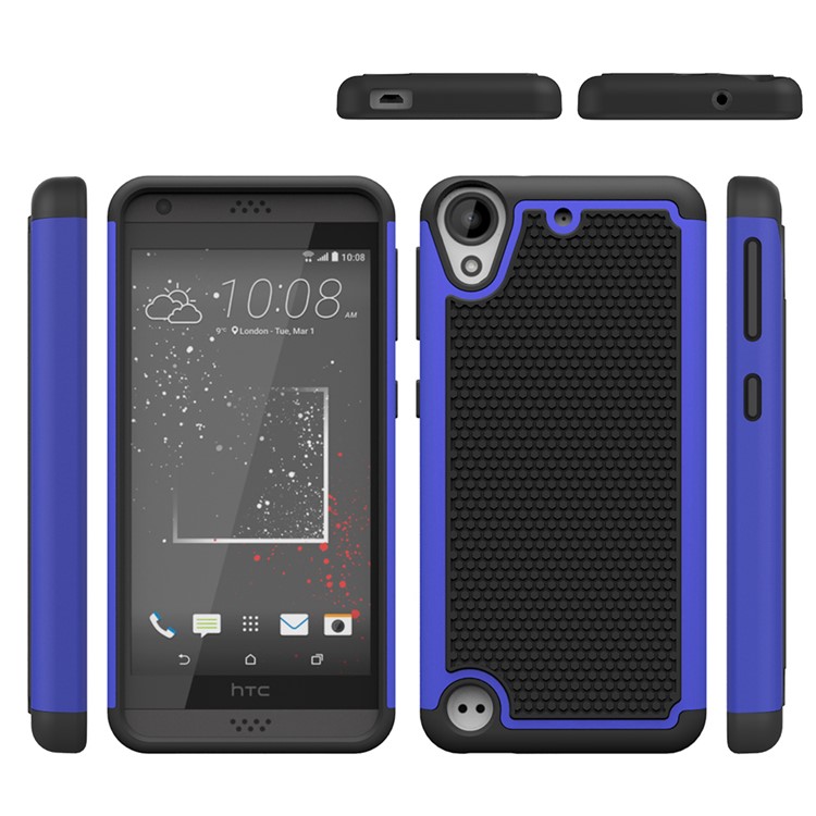 Football Grain PC + Silicone Combo Shell Case for HTC Desire 530/630 - Blue-2