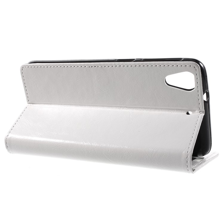 Crazy Horse Wallet Leather Cover for HTC Desire 628 - White-3
