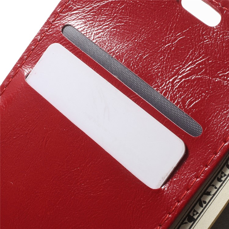 Crazy Horse Wallet Leather Shell for HTC Desire 628 - Red-6