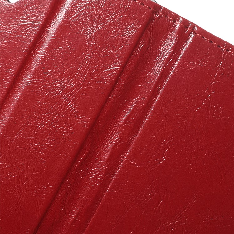 Crazy Horse Wallet Leather Shell for HTC Desire 628 - Red-7