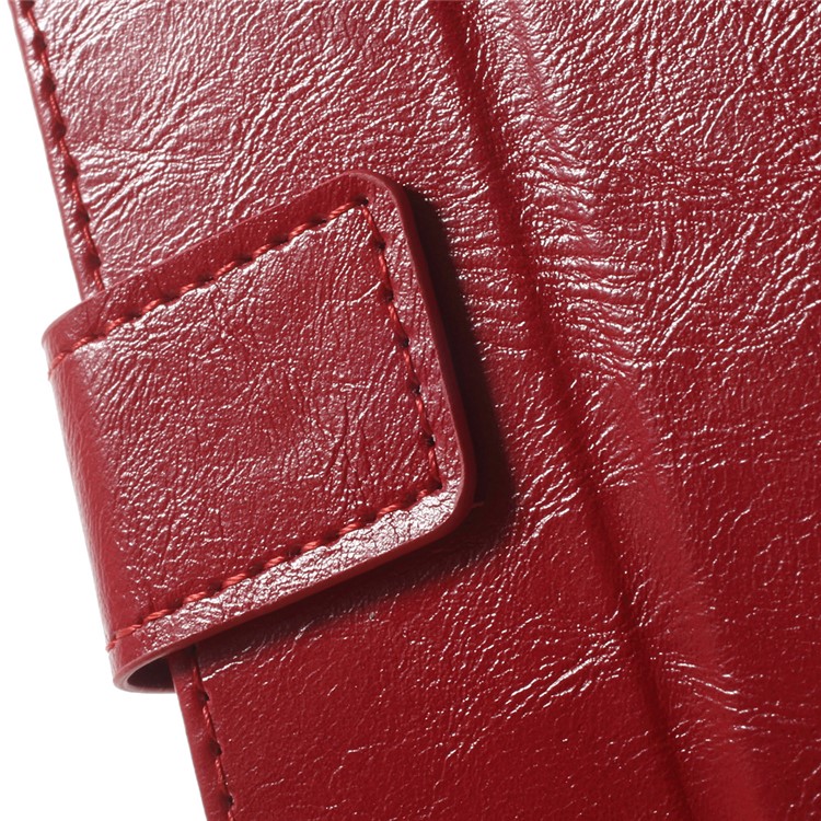 Crazy Horse Wallet Leather Shell for HTC Desire 628 - Red-8