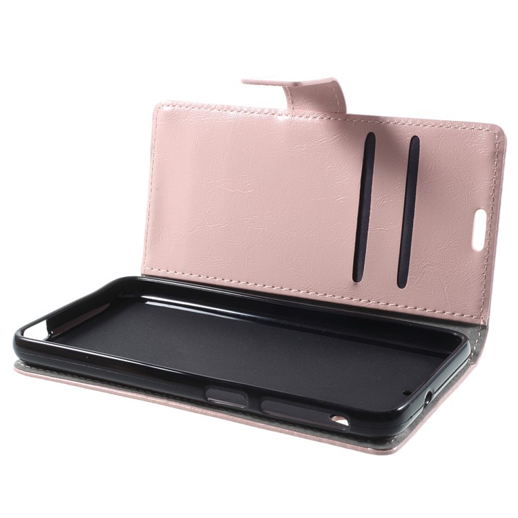 Crazy Horse Flip Leather Case for HTC Desire 628 - Pink-5