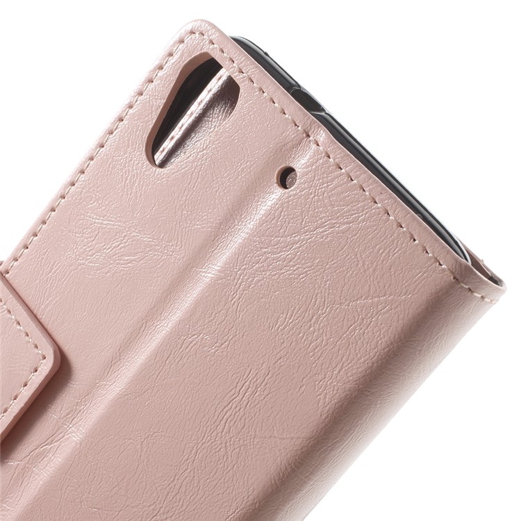 Crazy Horse Flip Leather Case for HTC Desire 628 - Pink-6