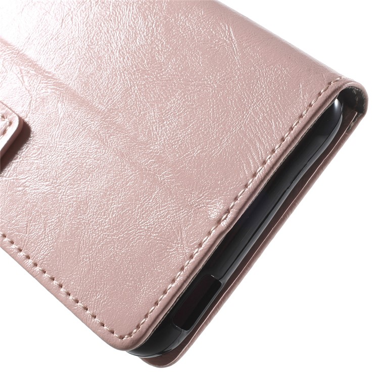 Crazy Horse Flip Leather Case for HTC Desire 628 - Pink-8