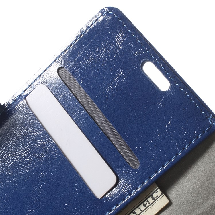 Crazy Horse Stand Leather Cover for HTC Desire 628 - Dark Blue-6
