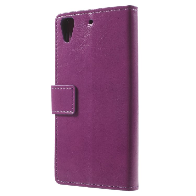 Crazy Horse Magnetic Leather Case for HTC Desire 628 - Purple-2