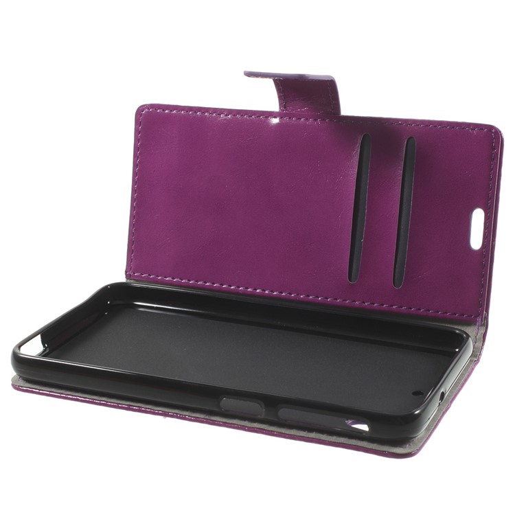 Crazy Horse Magnetic Leather Case for HTC Desire 628 - Purple-5