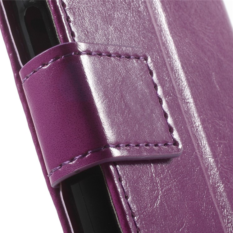 Crazy Horse Magnetic Leather Case for HTC Desire 628 - Purple-7