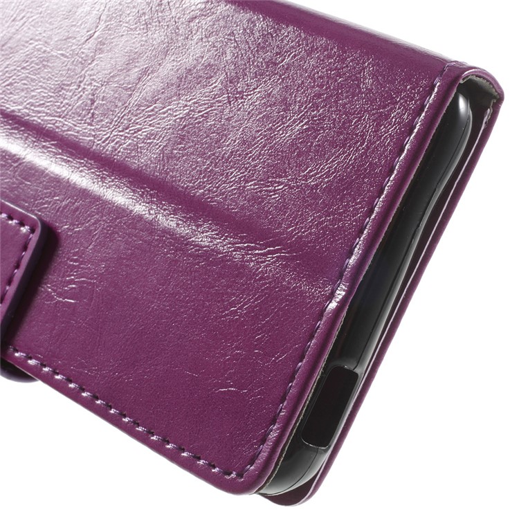 Crazy Horse Magnetic Leather Case for HTC Desire 628 - Purple-8