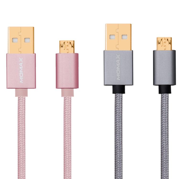 MOMAX Elite Woven 2m 1-Take Reversible Micro USB Data Sync Charging Cable for Samsung Sony HTC - Grey-8