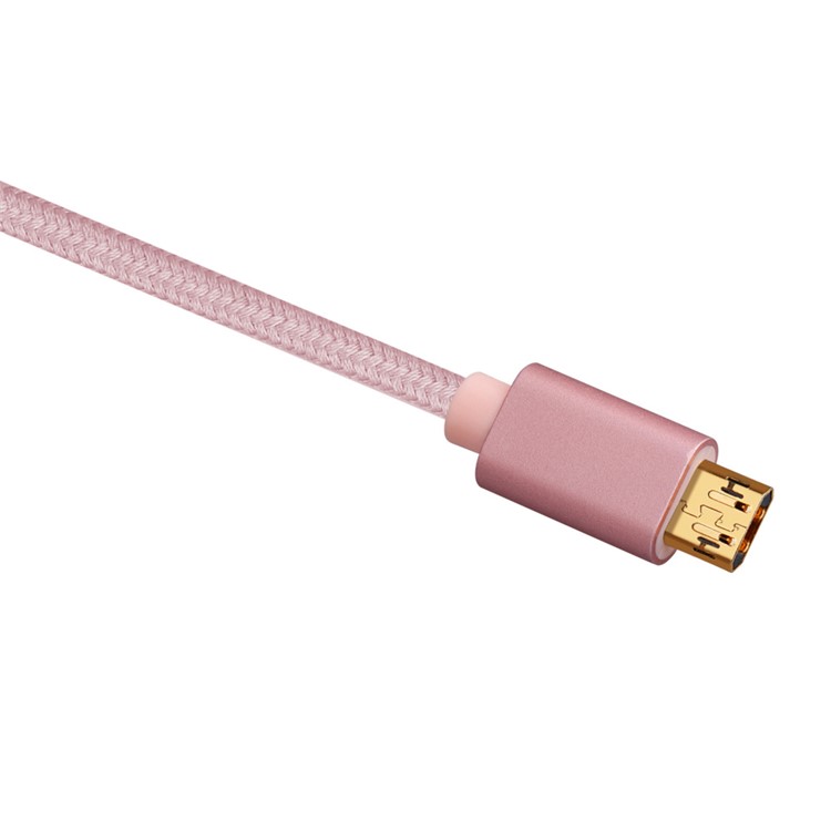 MOMAX Elite Woven 2m Reversible Micro USB Data Charger Cable for Samsung Sony HTC - Rose Gold Color-6