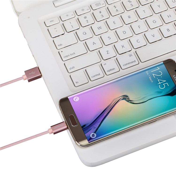 MOMAX Elite Woven 2m Reversible Micro USB Data Charger Cable for Samsung Sony HTC - Rose Gold Color-7